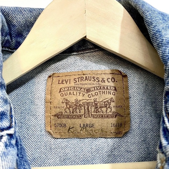 Vintage Unisex Levi’s Orange Tab Denim Oversized Trucker Jacket - Picture 3 of 7